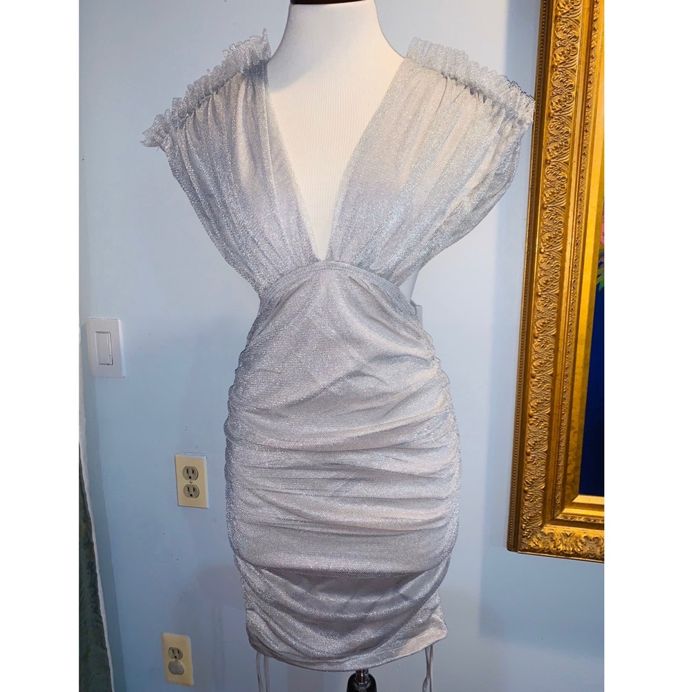 Sexy Silver Body Con Party Dress